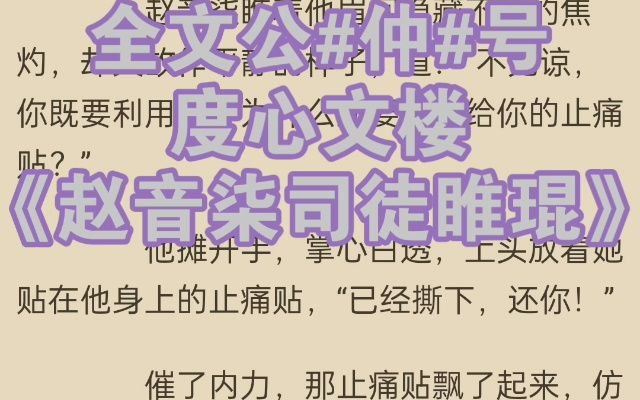 「赵音柒司徒睢琨」《赵音柒司徒睢琨》精品小说推荐哔哩哔哩bilibili