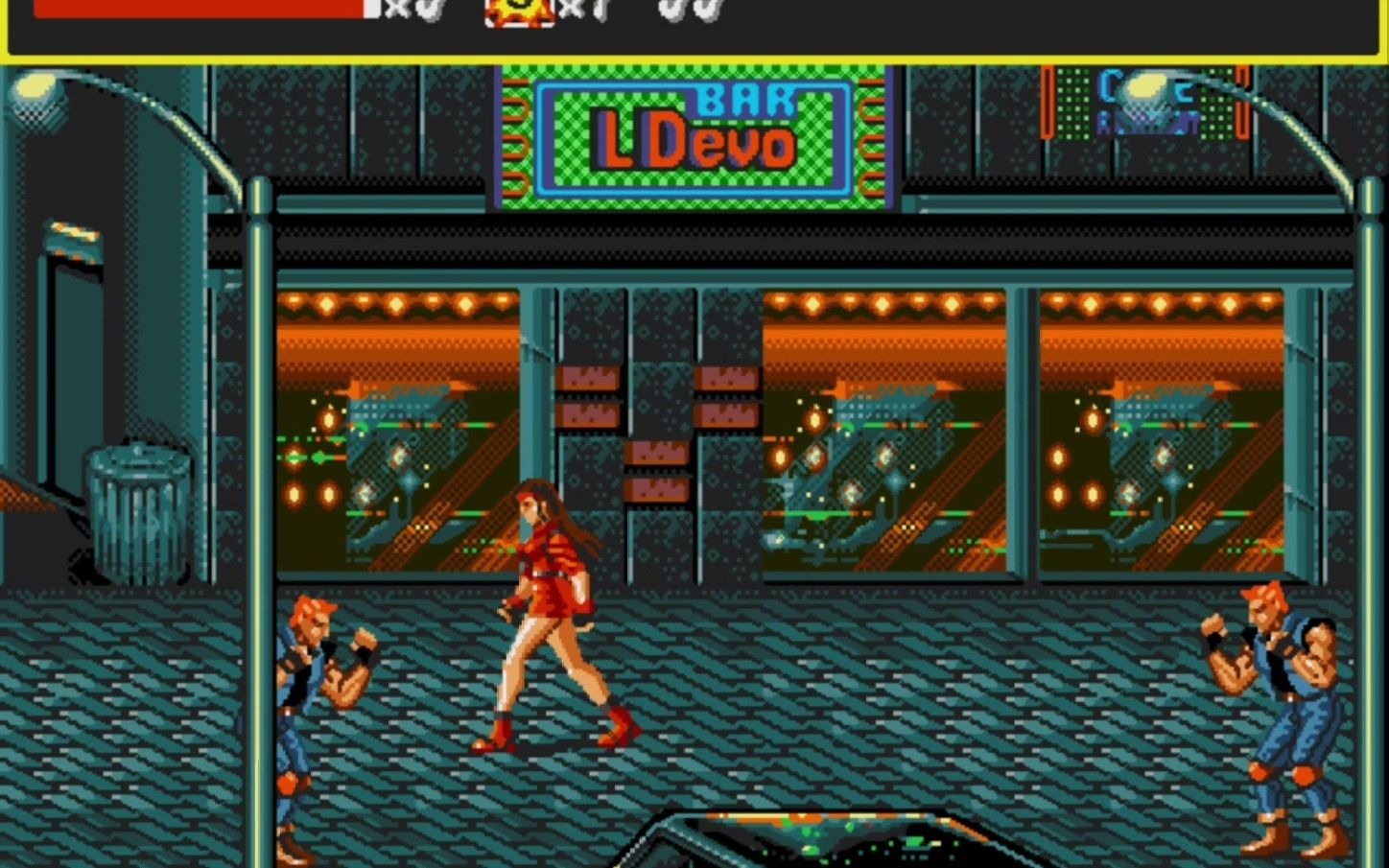 世嘉md经典游戏《怒之铁拳1》,又名《格斗三人组》,当音乐响起便勾起