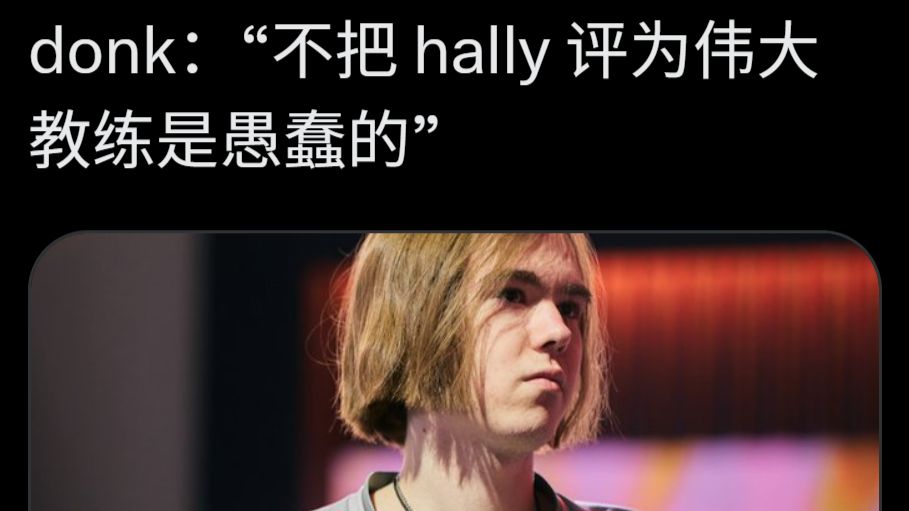 【HLTV采访】donk:不把hally评为伟大教练是愚蠢的
