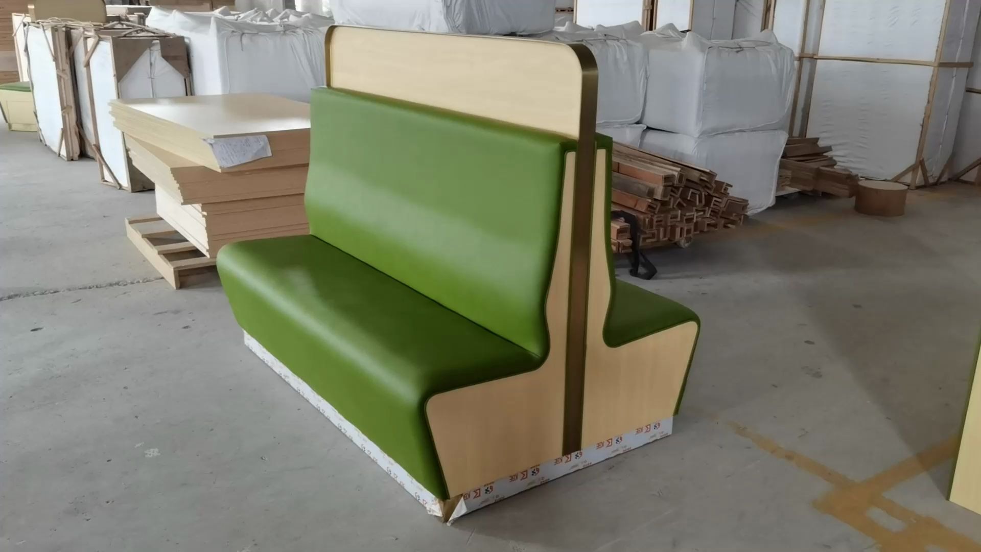 海底捞火锅店同款现代轻奢风格双面卡座沙发