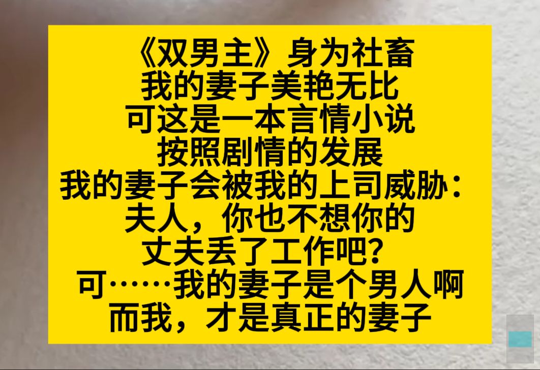 双男主 身为社畜,我的妻子美艳无比,可剧情是,我的亲子被会我的上司威胁,但上司不知道我才是妻子……小说推荐哔哩哔哩bilibili