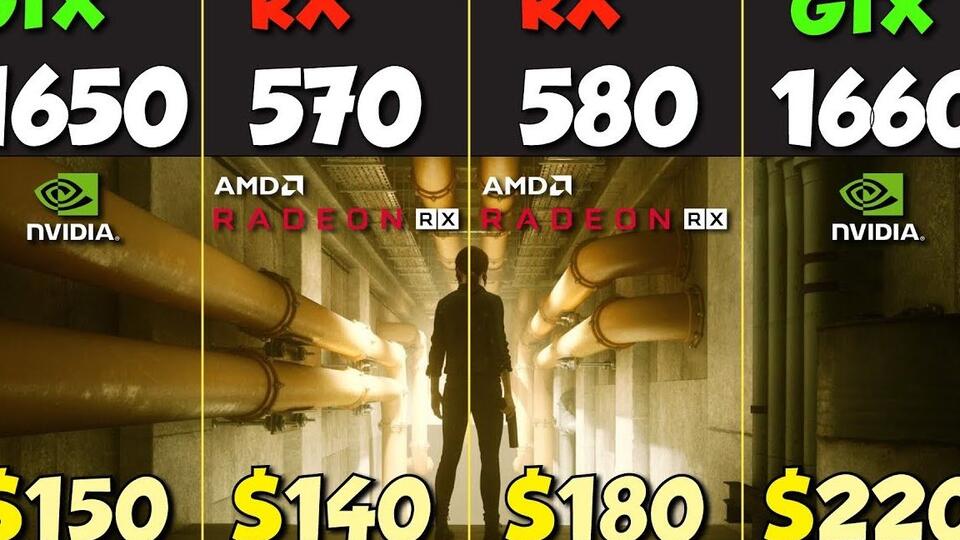 GTX 1660 vs RX 570 8GB bilibili
