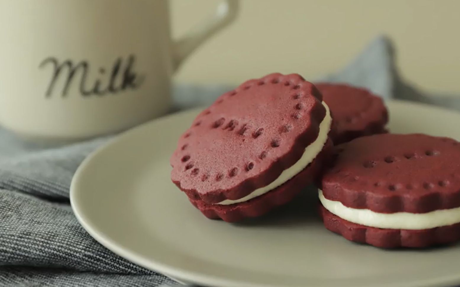 cooking tree饼干制作哦 红色天鹅绒奥利奥曲奇饼
