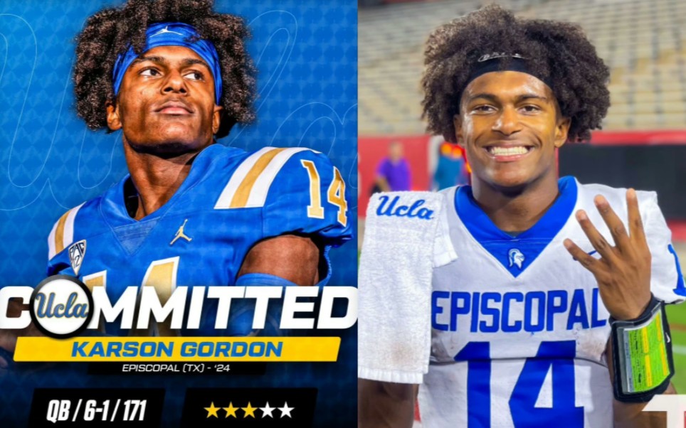 ncaa橄榄球:2024届三星四分卫karson gordon承诺ucla