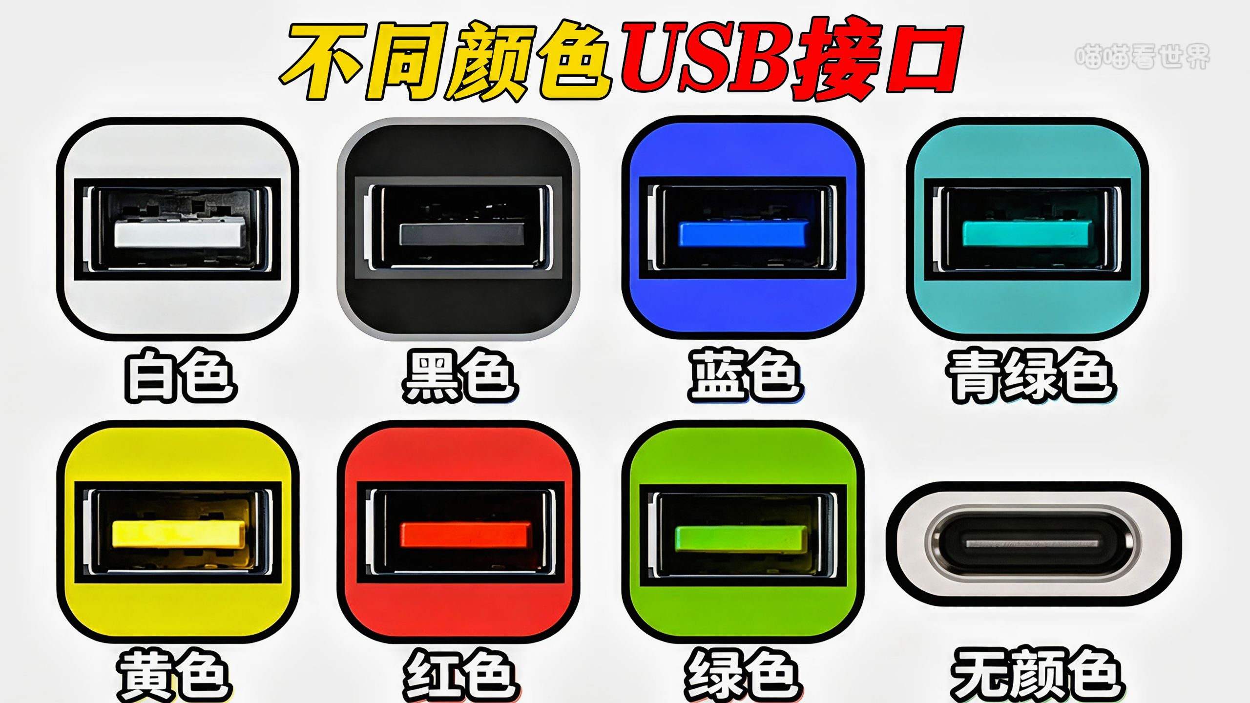 盘点不同颜色USB接口的作用！