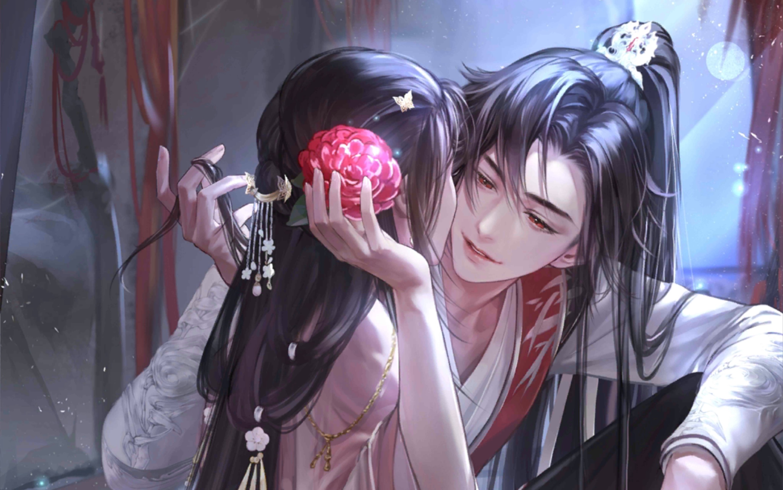 【灵猫传】七夕陆知也限定卡 花前月下 月色太美,我忍不住!