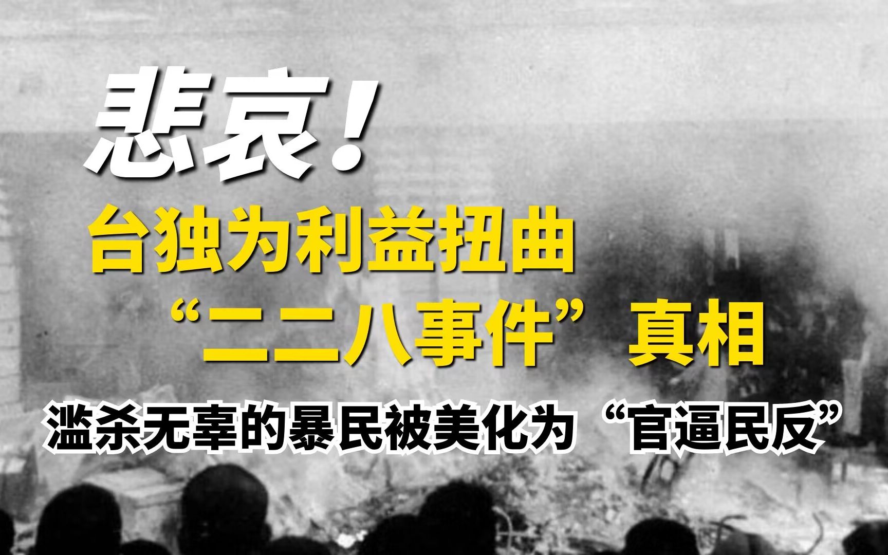 悲哀!台独为利益扭曲”二二八事件“!滥杀无辜被美化为“官逼民反”哔哩哔哩bilibili