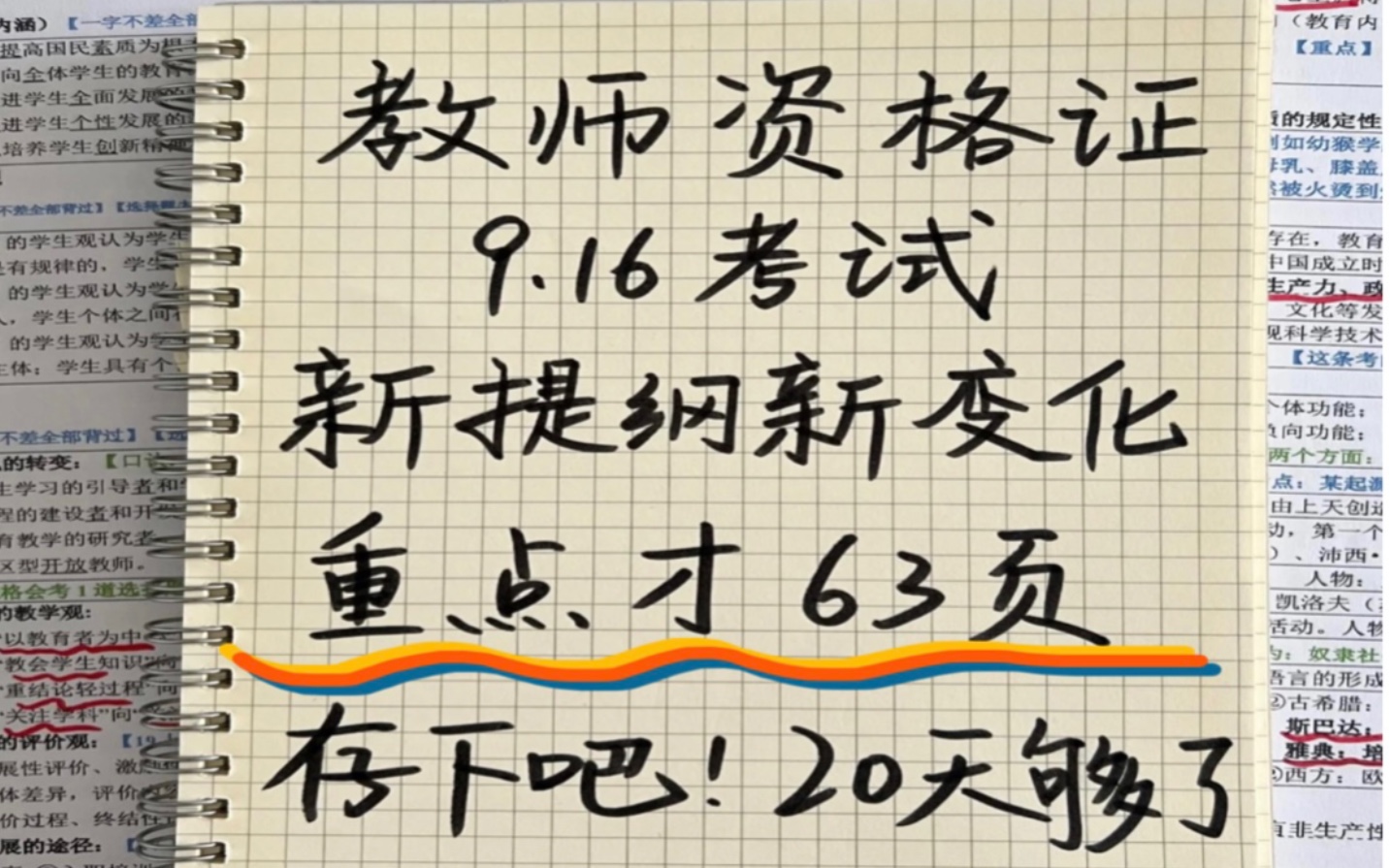 【23下教资笔试】我悟了,新考纲新变化,重点才63页,熬夜也要背!哔哩哔哩bilibili