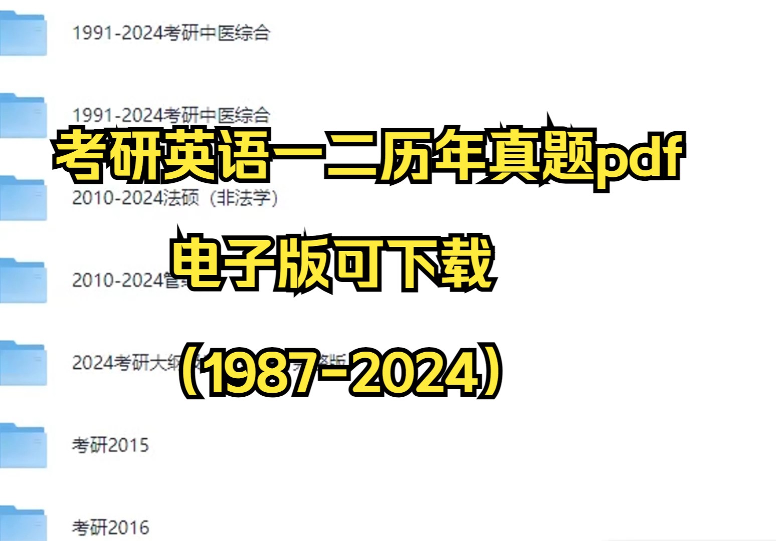 [图]考研英语一二历年真题pdf电子版可下载（1987-2024）