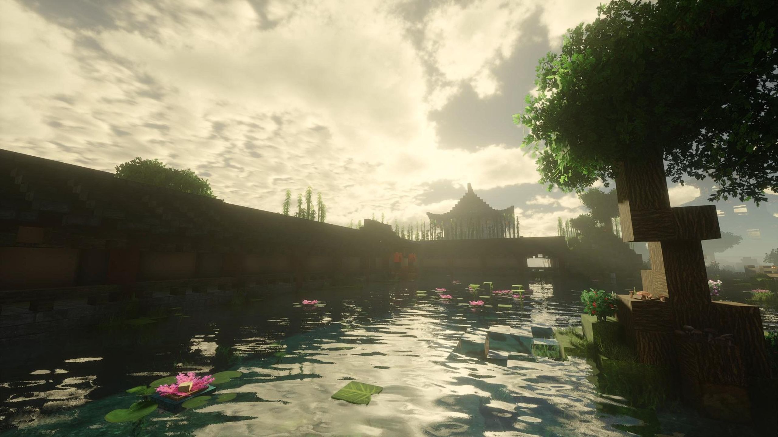 我的世界: rtx4060laptop patrix128x derivative光影 中式园林游览