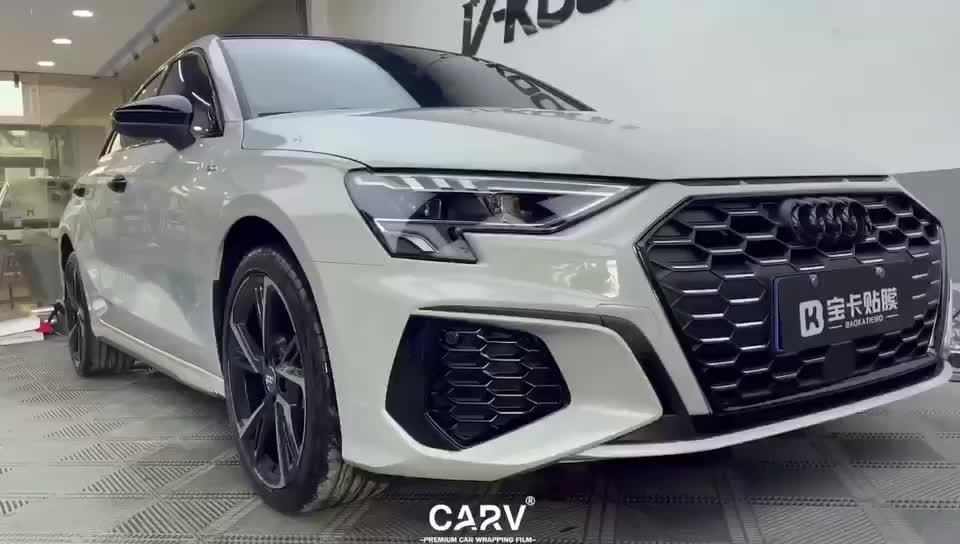 奥迪a3卡孚carv水晶火山灰改色膜