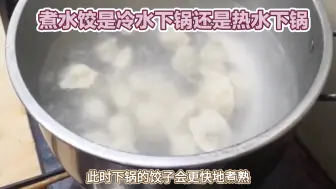 Descargar video: 煮水饺，冷水下锅还是热水下锅？看看专业厨师怎么说