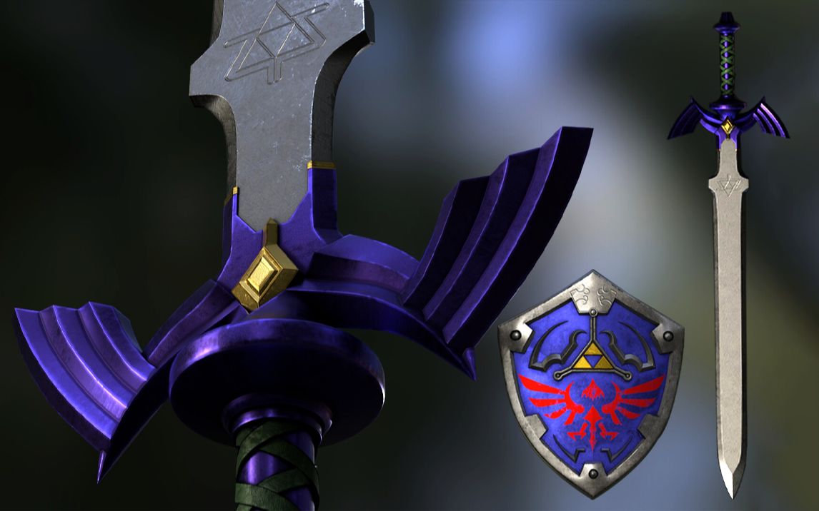 【3d建模全流程】《塞尔达传说旷野之息》武器盾牌模型还原教程