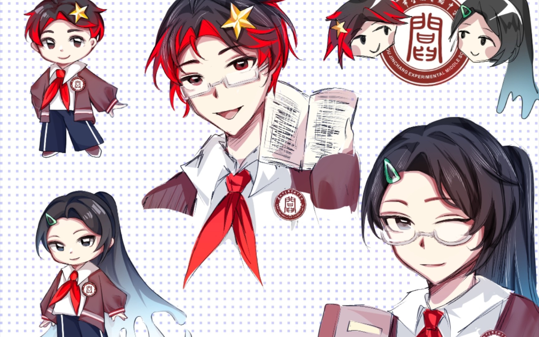 画了学校的拟人,学校有这么一个拟人的比赛其实我们学校在我心目中没