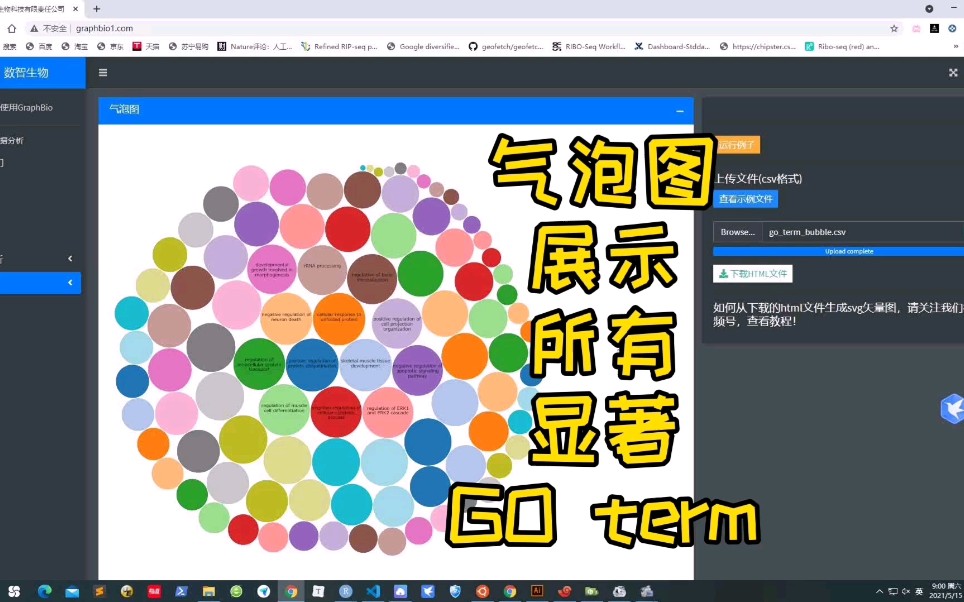 【生物信息分析】一分钟制作超级漂亮的GO分析气泡图哔哩哔哩bilibili