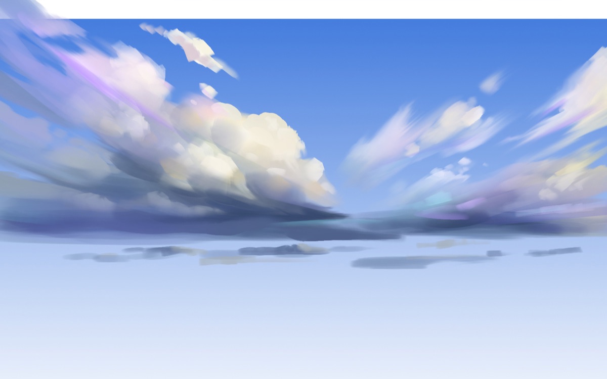 天空云绘画过程-厚涂教程基础