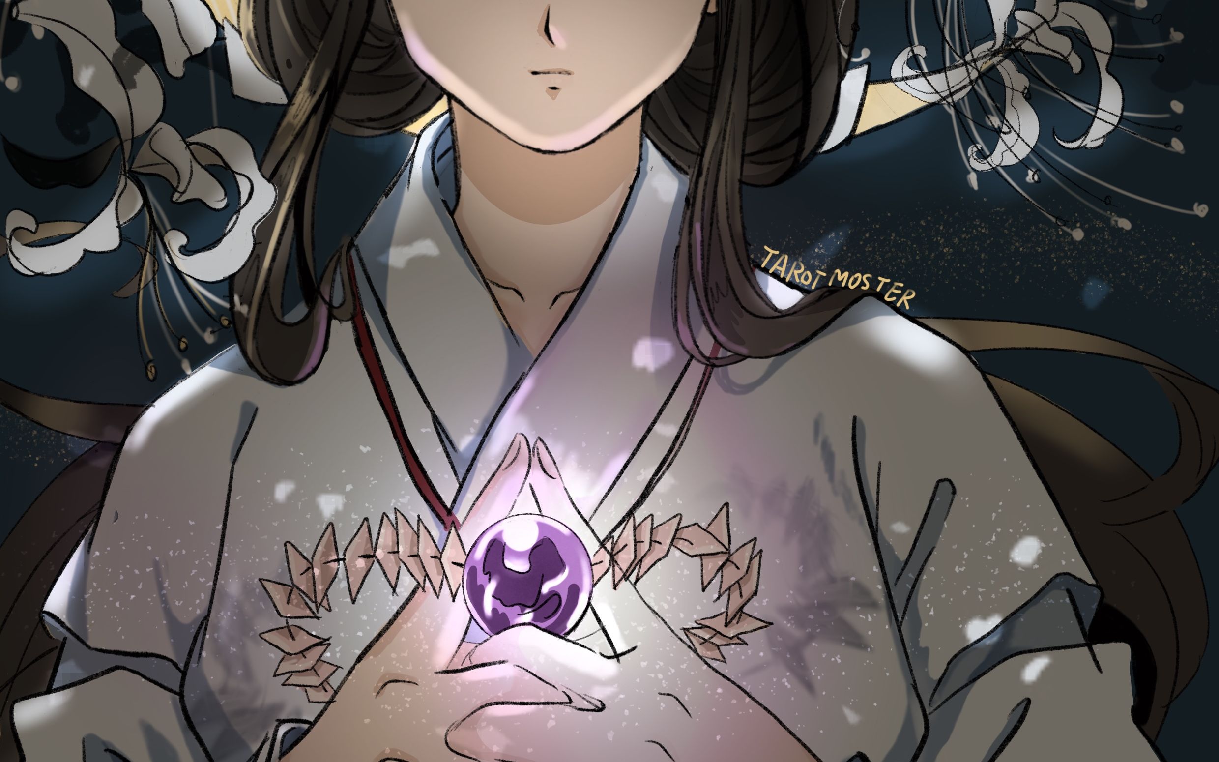 活动作品procreate手绘塔罗牌桔梗女祭司桔梗我心中的女祭司