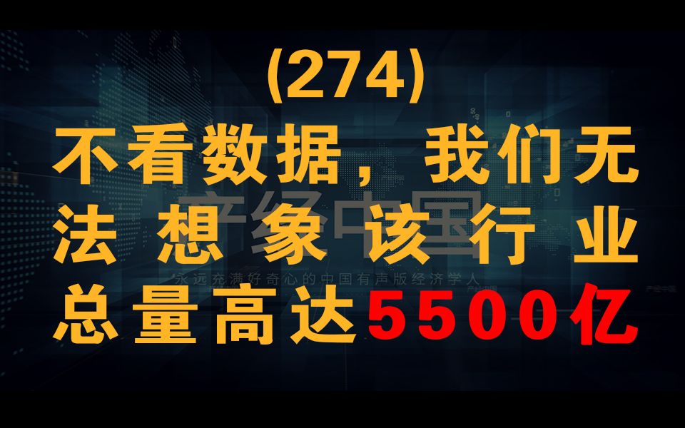 产经中国274(不看数据我们无法想象该行业总量高达5500亿)1哔哩哔哩bilibili