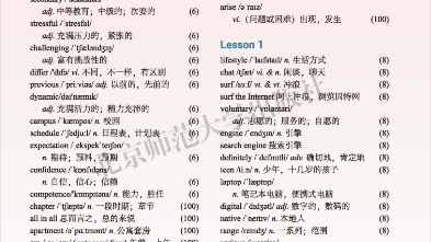 [图]北师大版高中英语必修一 Topic Talk 和 Lesson 1 单词朗读