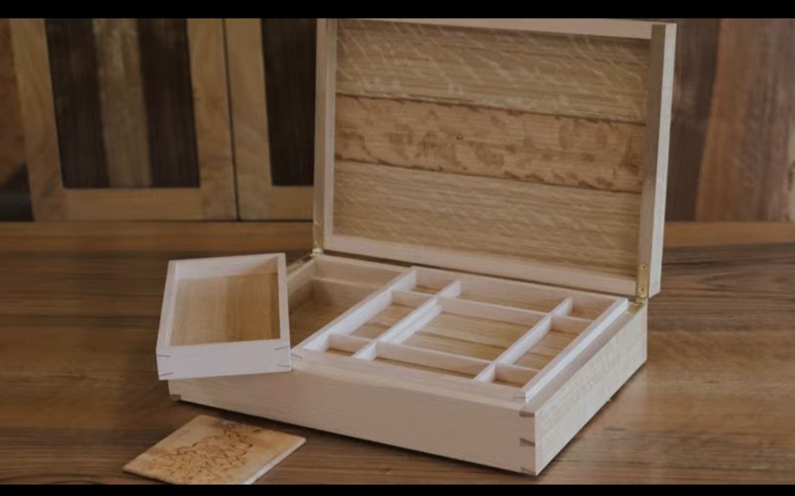 [图]【木工】首饰盒 Bespoke jewellery box - details and fittings