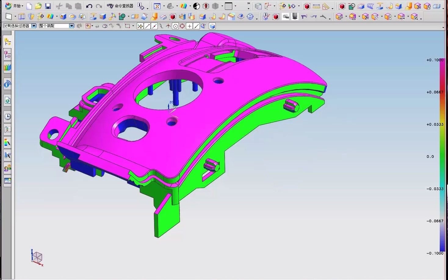 【ug模具设计实例】分型面带结构做法
