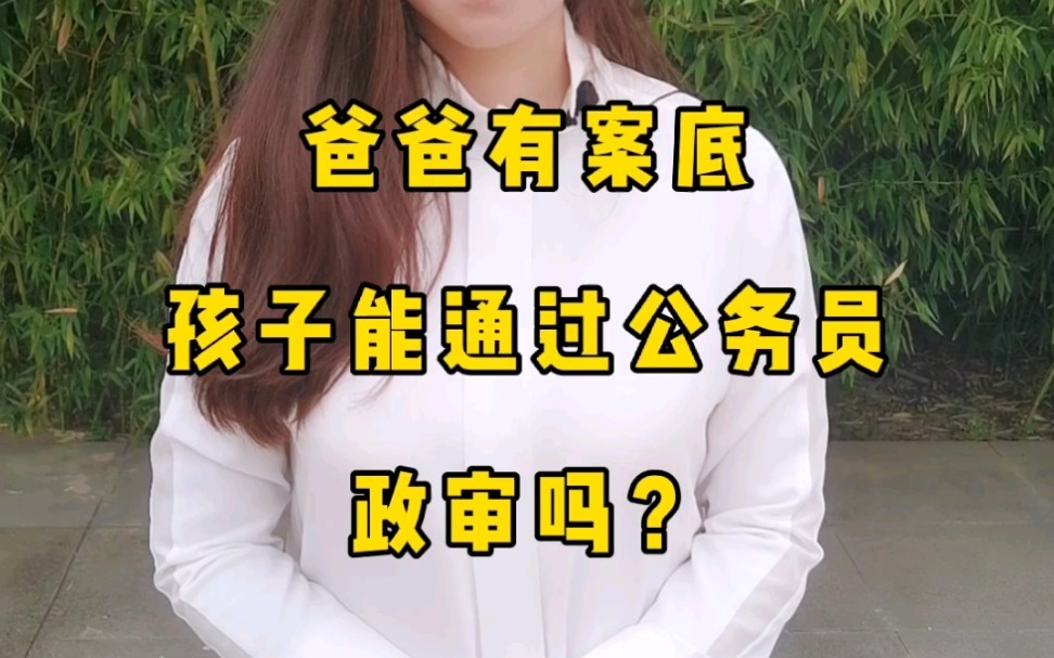 爸爸有案底,孩子能通过公务员政审吗?哔哩哔哩bilibili