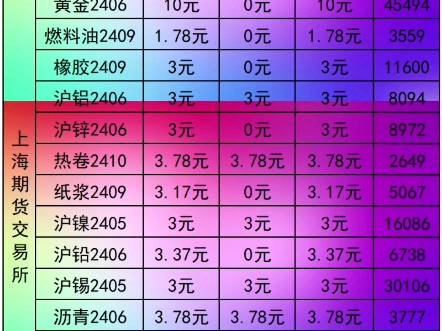 期货最新手续费标准一览表4.17哔哩哔哩bilibili