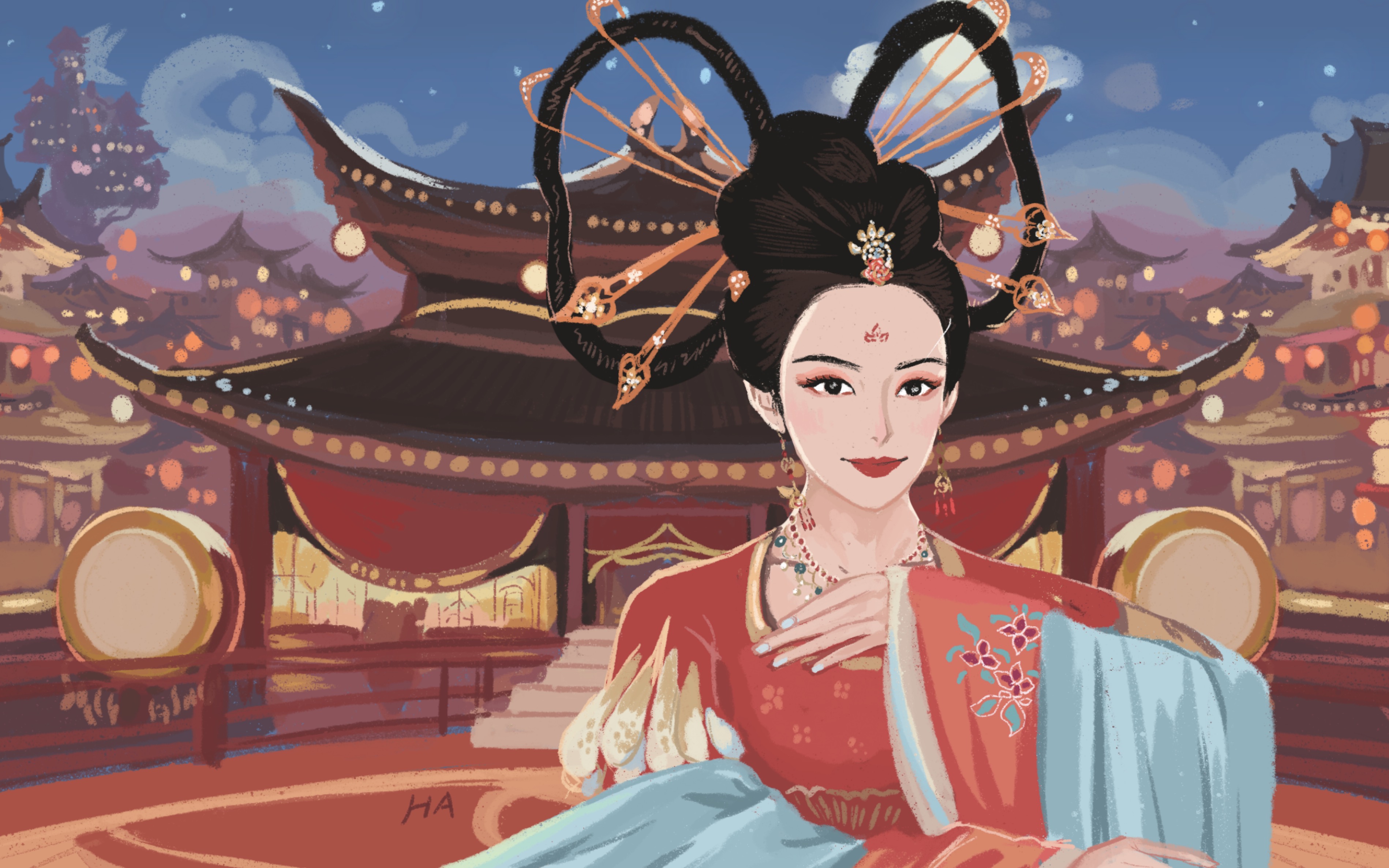 procreate手绘/王者荣耀贺岁片之     「绝美舞姬——宋茜」