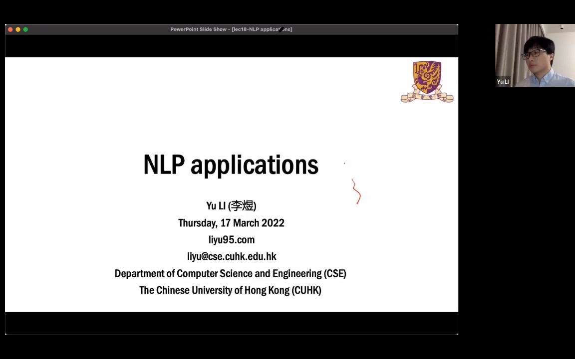 AIST40102022SpringLec18NLP applications哔哩哔哩bilibili