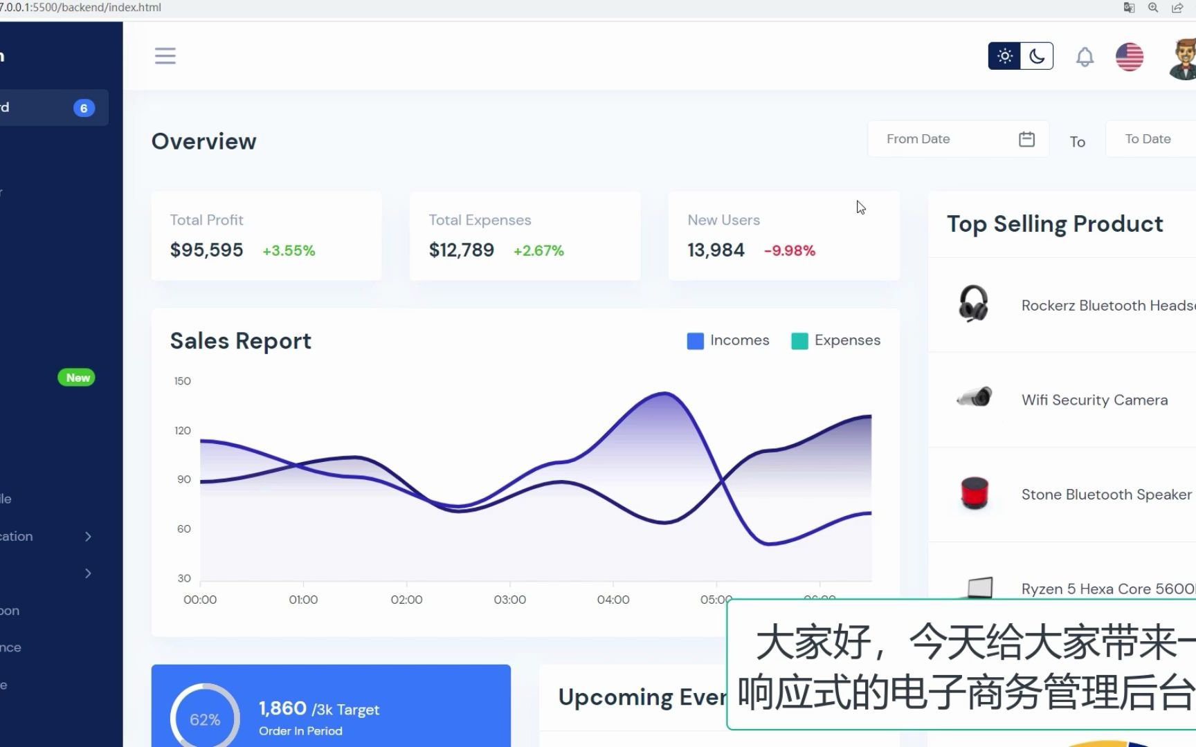 通用电子商务后台管理系统响应式前端源码哔哩哔哩bilibili