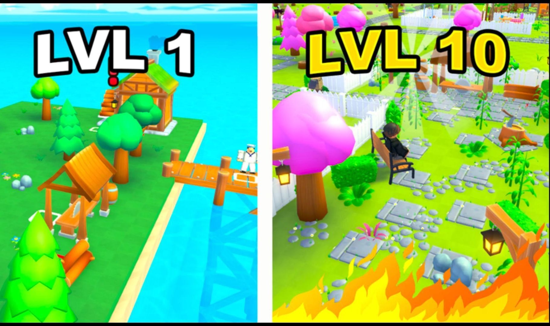 开局就一把破斧头经过砍树成为整个岛上最富裕的人!roblox伐木2!