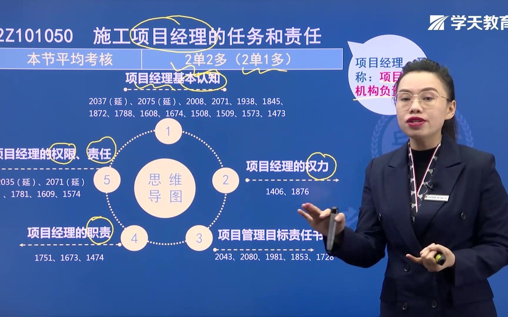 [图]2021年学天教育二建陈晨老师《建设工程施工管理》精讲班《施工项目经理的任务和责任》