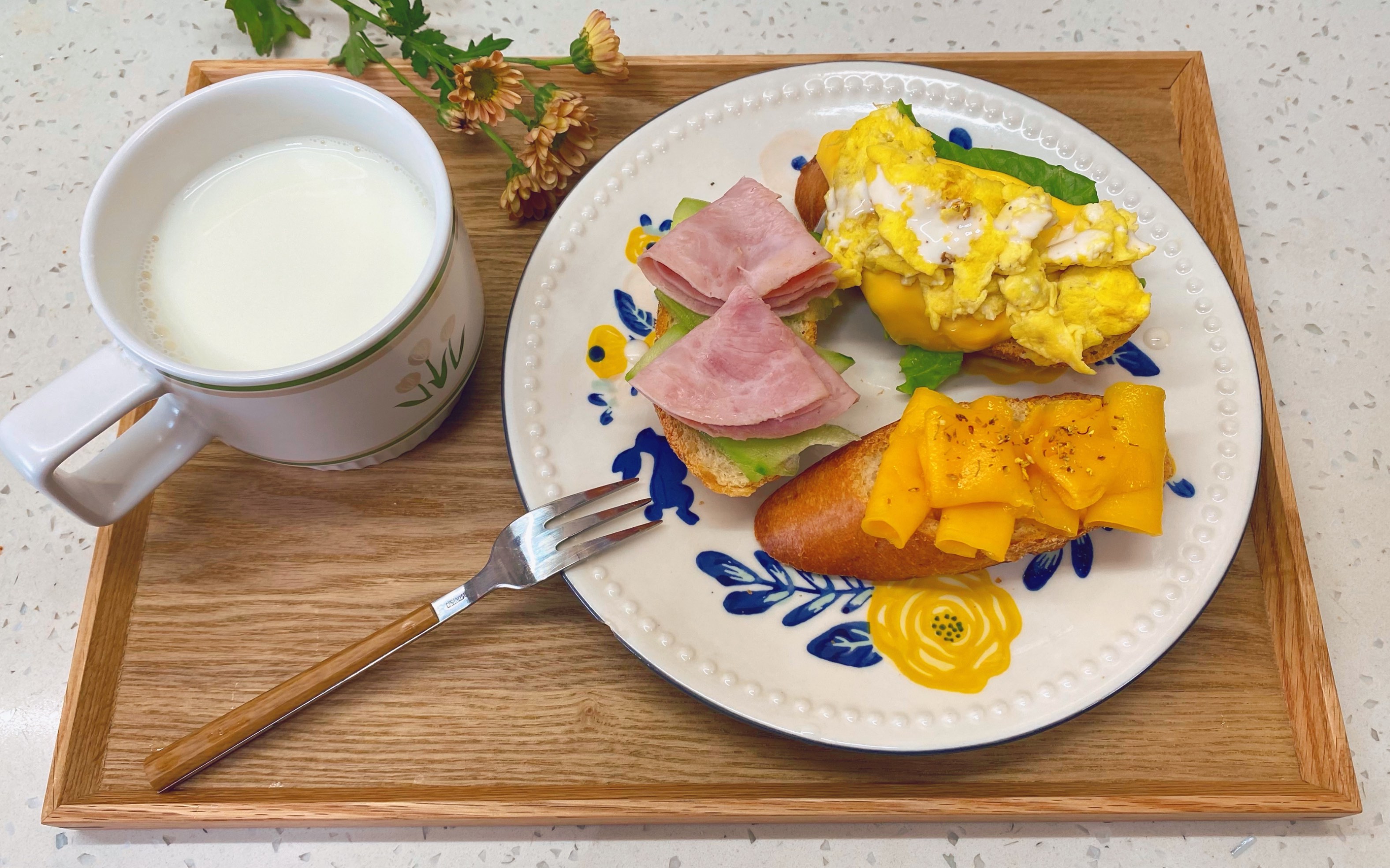 低卡减脂早餐开放式法棍三明治简单美味好吃又好做快手早餐