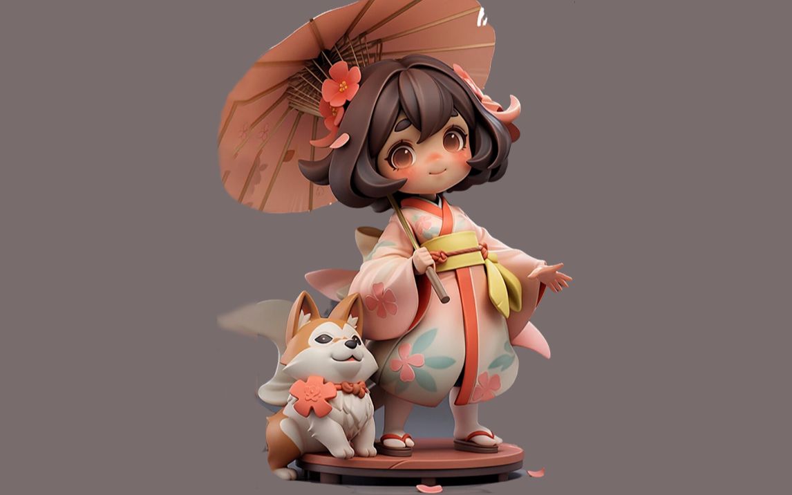 zbrush新手教程:超萌古风萝莉手办建雕刻/上色,零基础简单入门雕刻