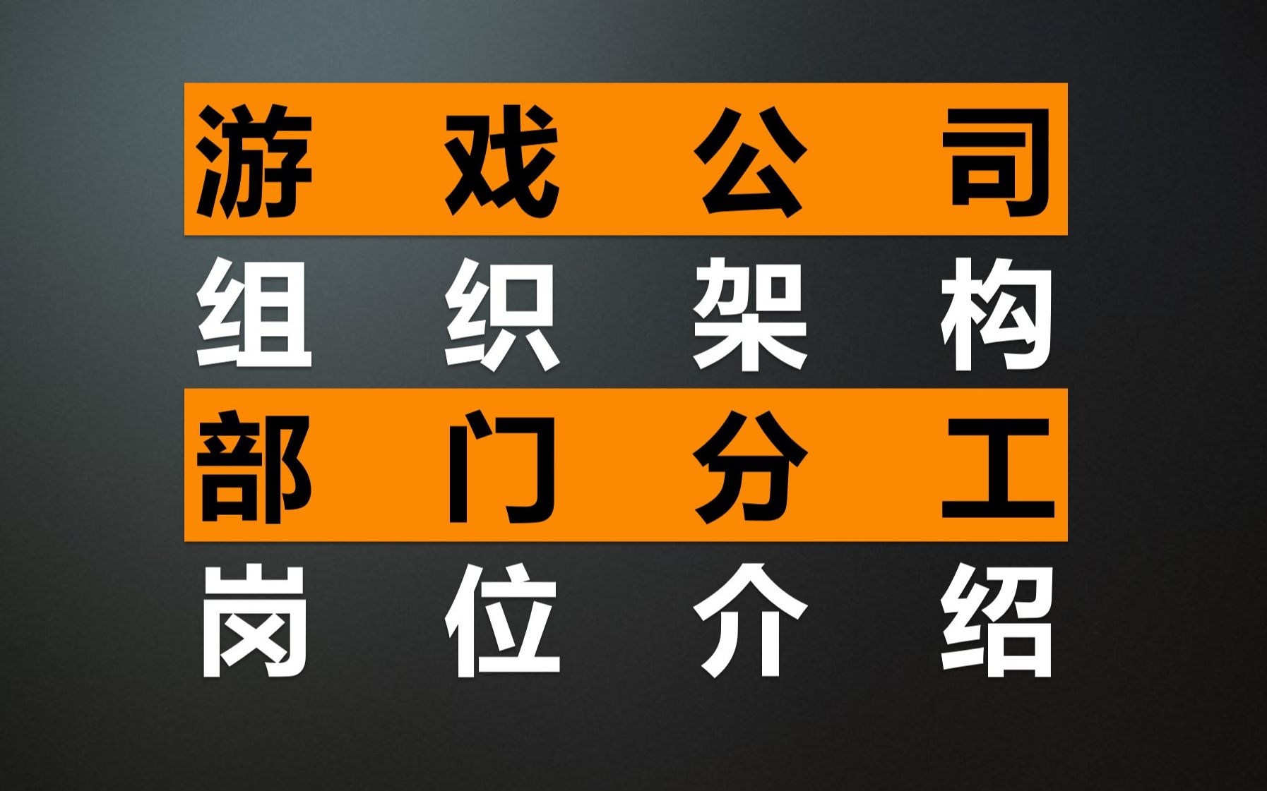 【游戏策划入门03】游戏公司的组织架构、部门分工及游戏策划岗位介绍求知鱼超职场研究所郑映雄老师公开课教学视频实况直播录像哔哩哔哩bilibili