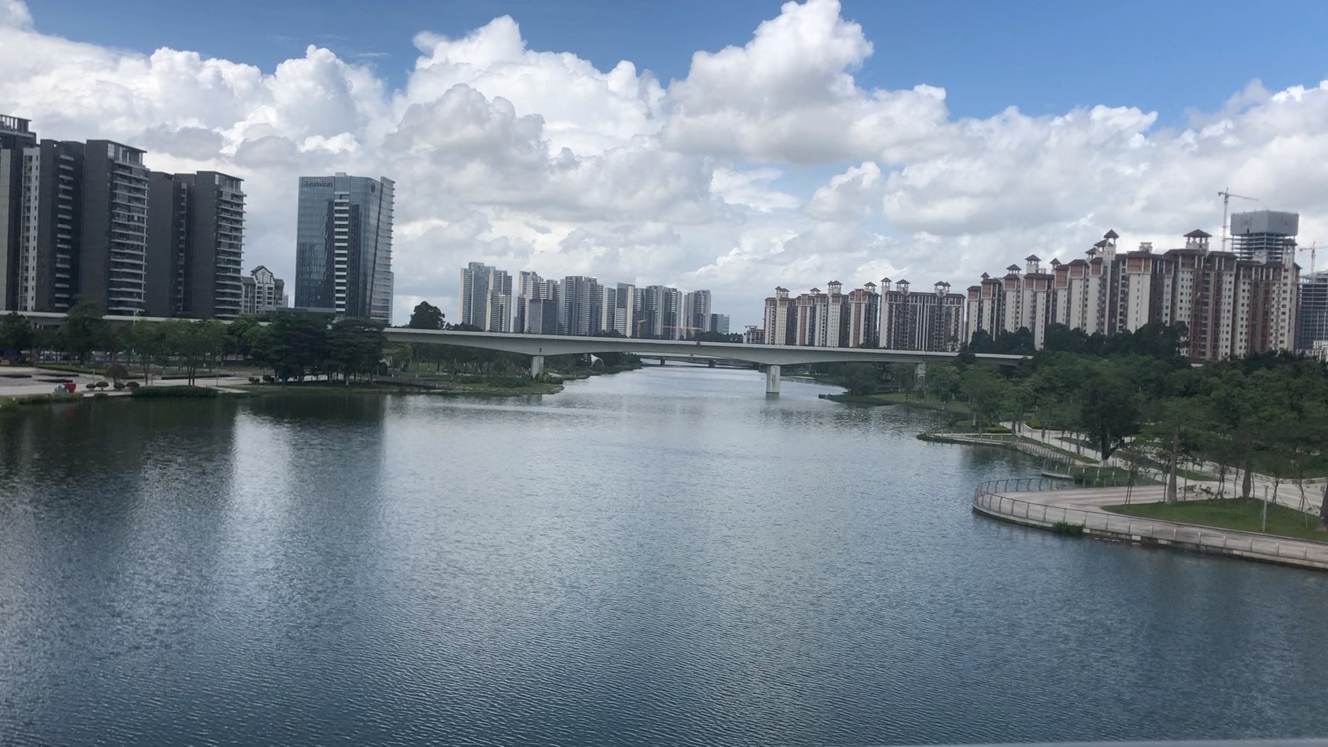 广州南沙区蕉门河上风光