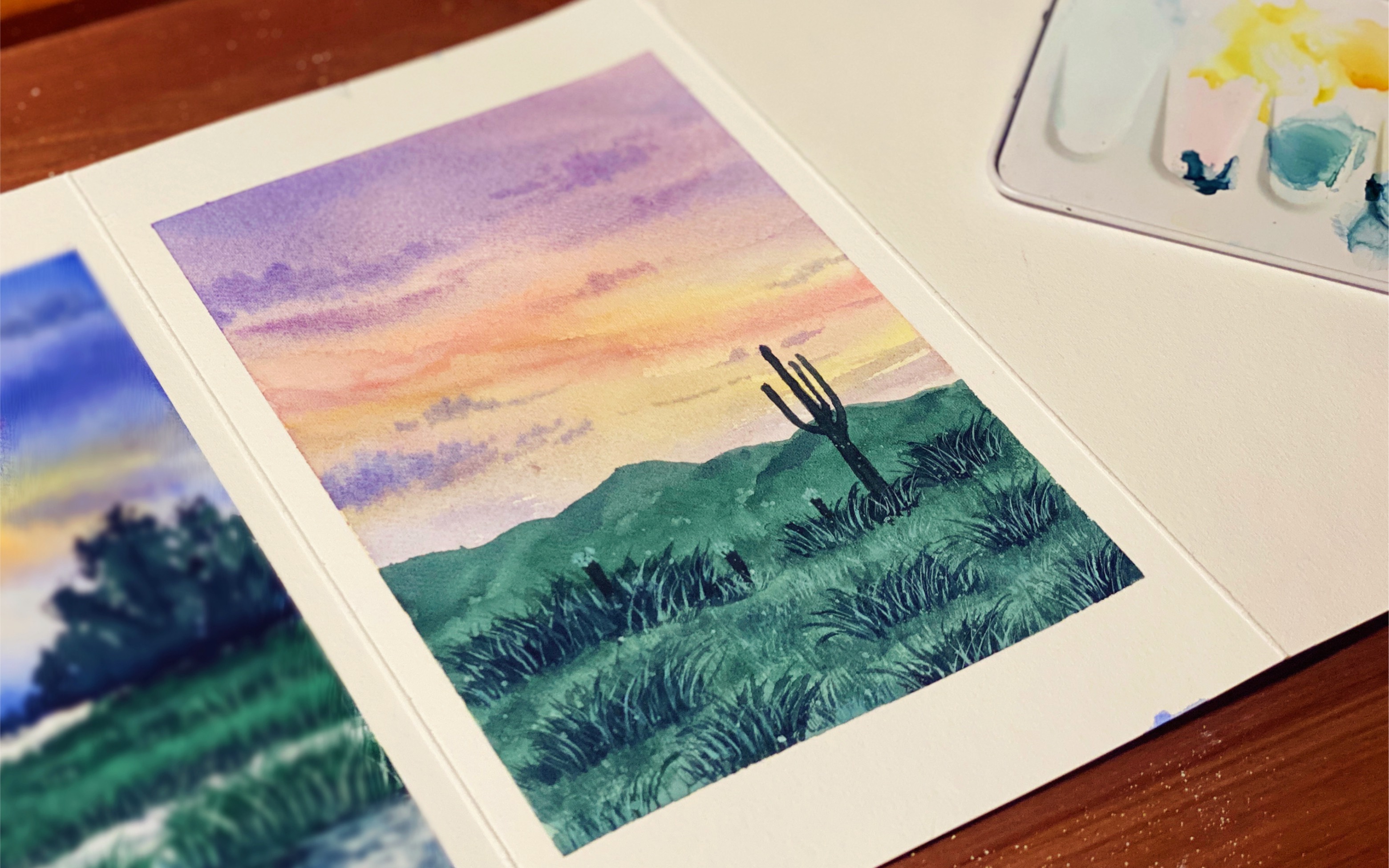 米蒂水彩暑期30天团练水彩风景