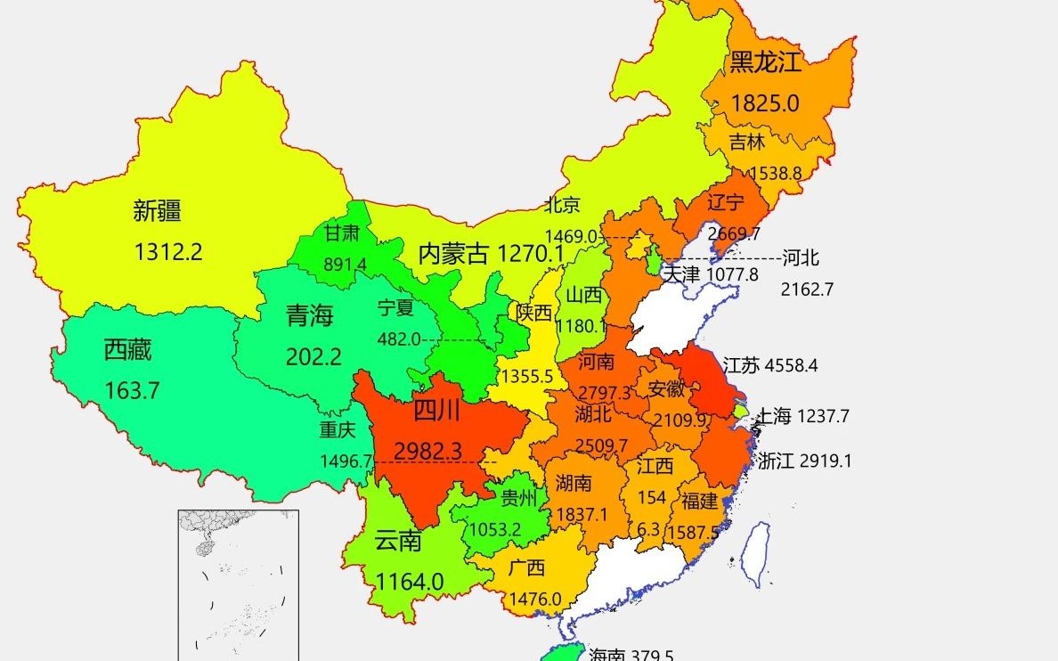 [图]我国各省、自治区、直辖市建成区排名，广东夺冠！