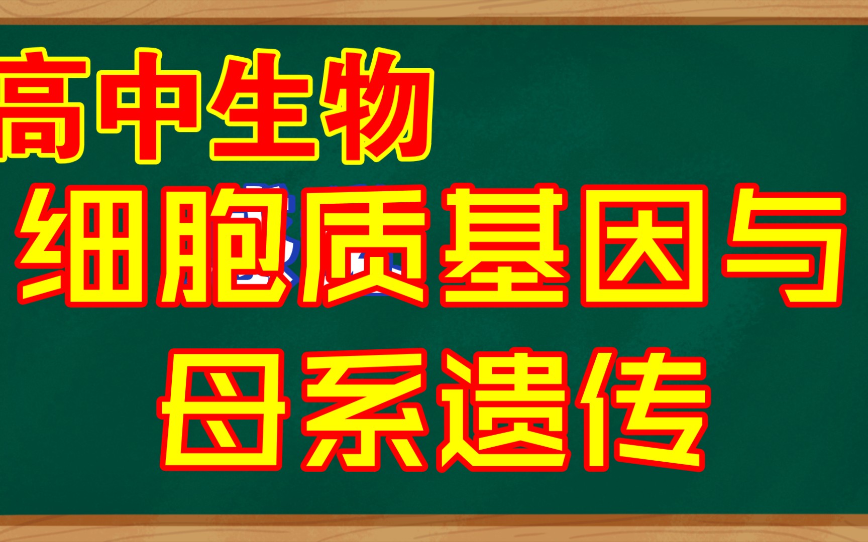 高中生物 细胞质基因与母系遗传哔哩哔哩bilibili