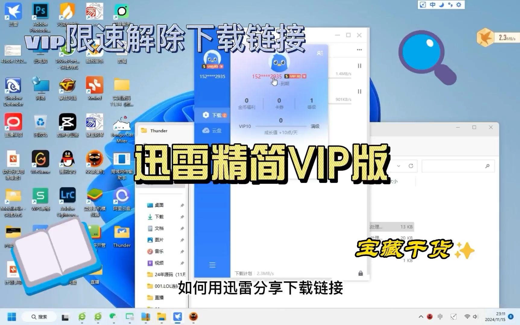 【迅雷精简VIP版】迅雷下载绿化版,VIP限速解除下载链接.#迅雷下载 #迅雷VIP #梦幻奇图 #软件分享 #干货分享哔哩哔哩bilibili