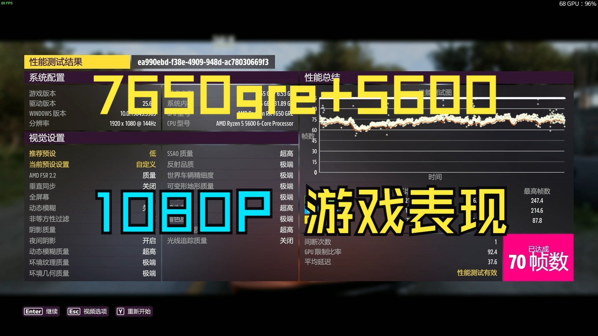 7650GRE+5600在1080P下游戏表现【pcie3.0主板】