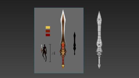 3d Max 亚希颂 游戏古代武器长剑模型3d Max建模视频分享武器长剑模型制作 适合新手练习 哔哩哔哩