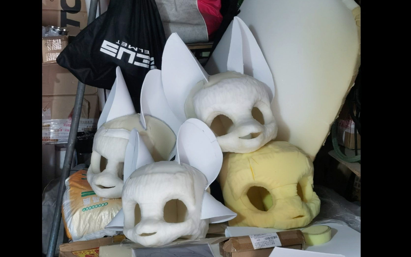 【fursuit制作】四天做了三个头骨四对眼睛和时间赛跑的故事_哔哩哔哩