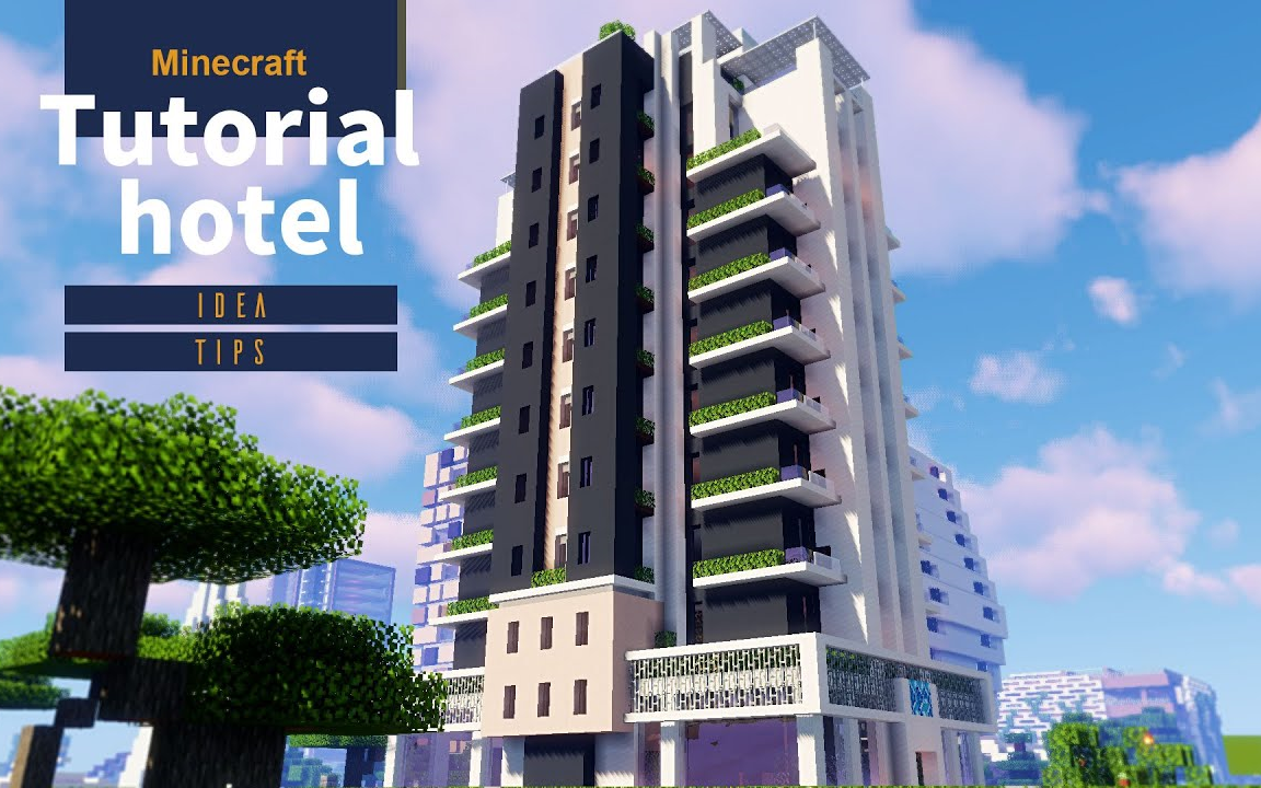 【seven】我的世界现代酒店建筑教学【授权搬运】_哔哩哔哩_bilibili
