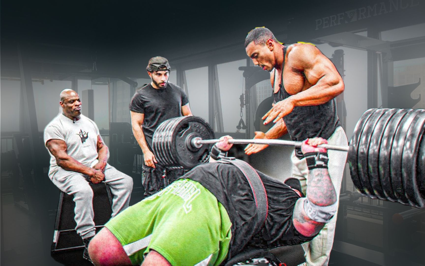 罗尼助威 轮子哥辅助=280kg卧推直接起飞