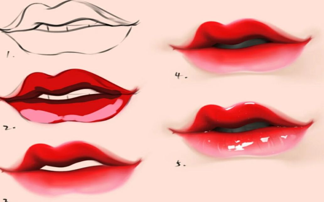 活动作品板绘厚涂画一个嘴巴