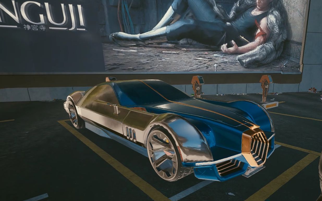 【赛博朋克2077】 免费白嫖全游戏最贵跑车湖女之剑,超赞喷漆版湖女之