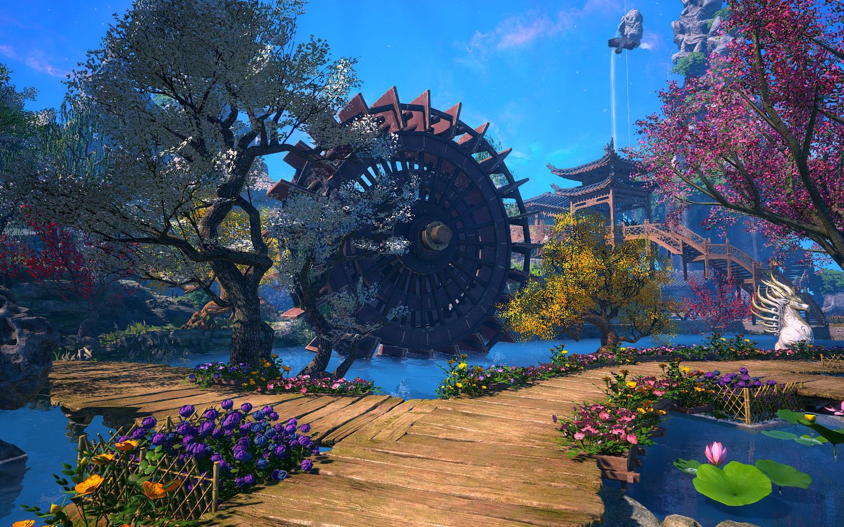 古剑奇谭三家园水上小镇沙滩浴场水上园林异域风情楼