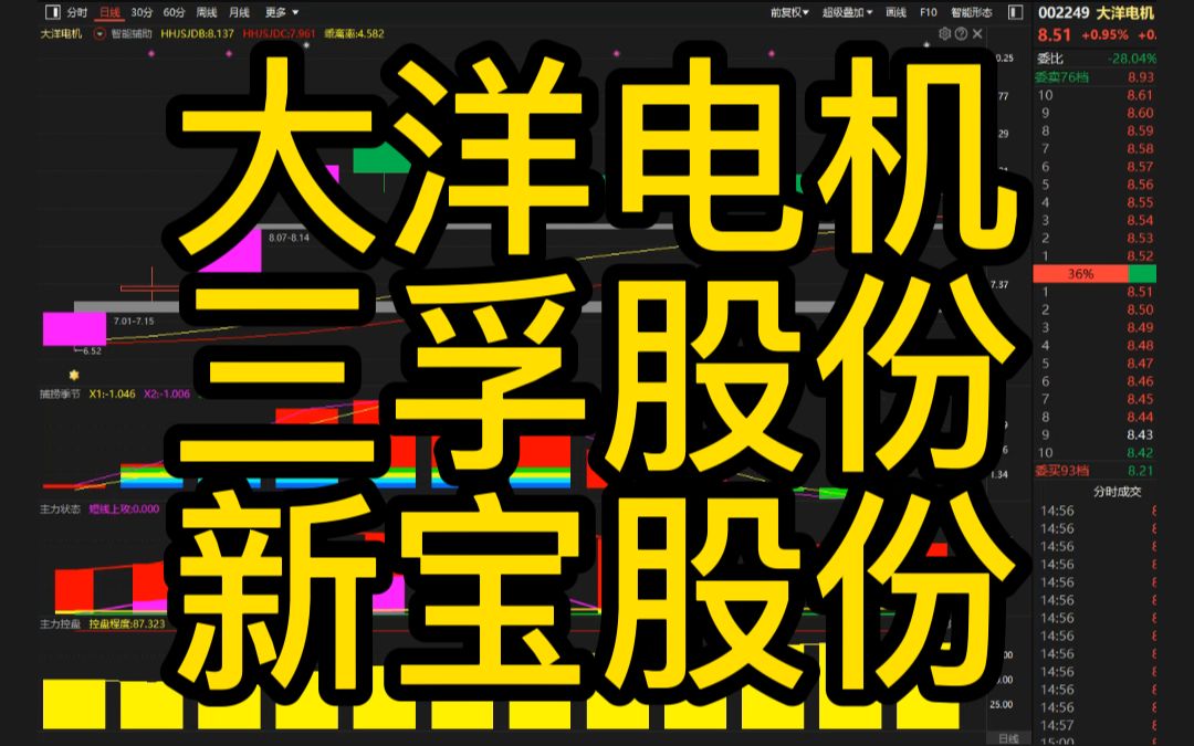 大洋电机、三孚股份、新宝股份8月26日复盘大解析哔哩哔哩bilibili