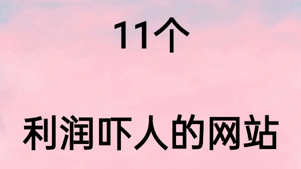 11个利润吓人的网站,快收藏一会儿删哔哩哔哩bilibili